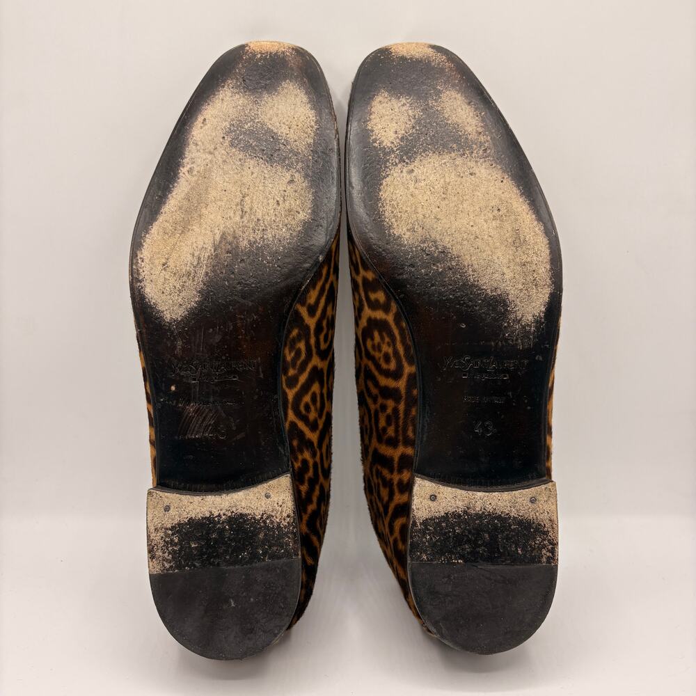 YVES SAINT LAURENT Smoky Loafers Leopard Calf Hair Sz 43/US 10 $895 - Picture 9 of 12